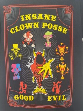 Insane Clown Posse Black Graphic Short Sleeve Tee - Yellow Red Multicolor